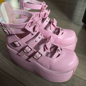 DEMONIA Violet-45 Baby Pink Platform Heels NC